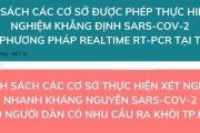 Danh sách các cơ sở được phép thực hiện xét nghiệm khẳng định SARS-COV-2 bằng phương pháp Realtime RT-PCR tại TP.HCM 