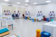 Vòng thi thực hành hội thi xếp cột và nâng cột hệ Hộ sinh - Điều dưỡng - Kỹ thuật viên năm 2023